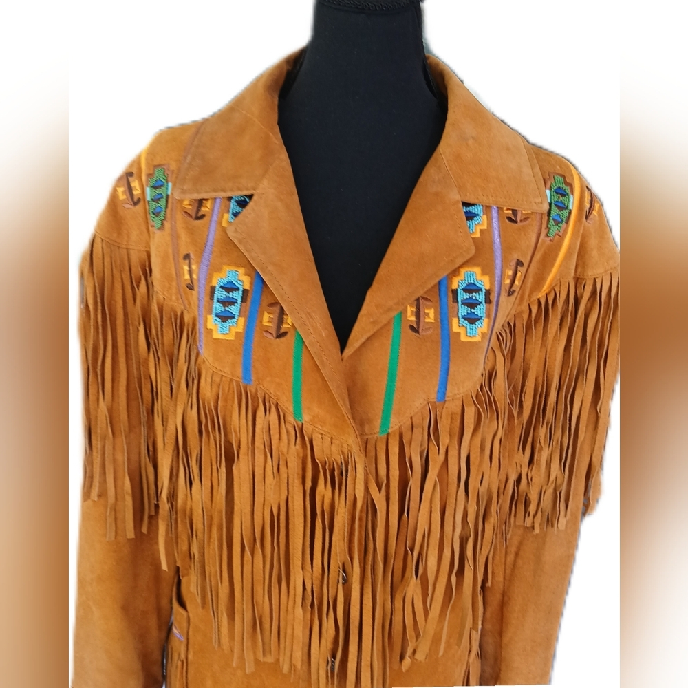 Vintage Lew Magram Western Button-Up beaded fringe jacket (Unisex XL) - Picture 3 of 16